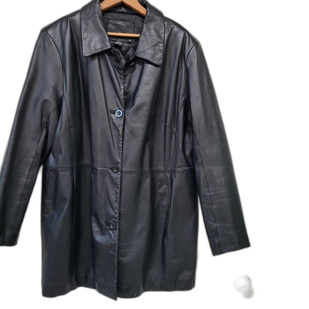 Vintage Leather Coat by K. Ireland - Size Large
